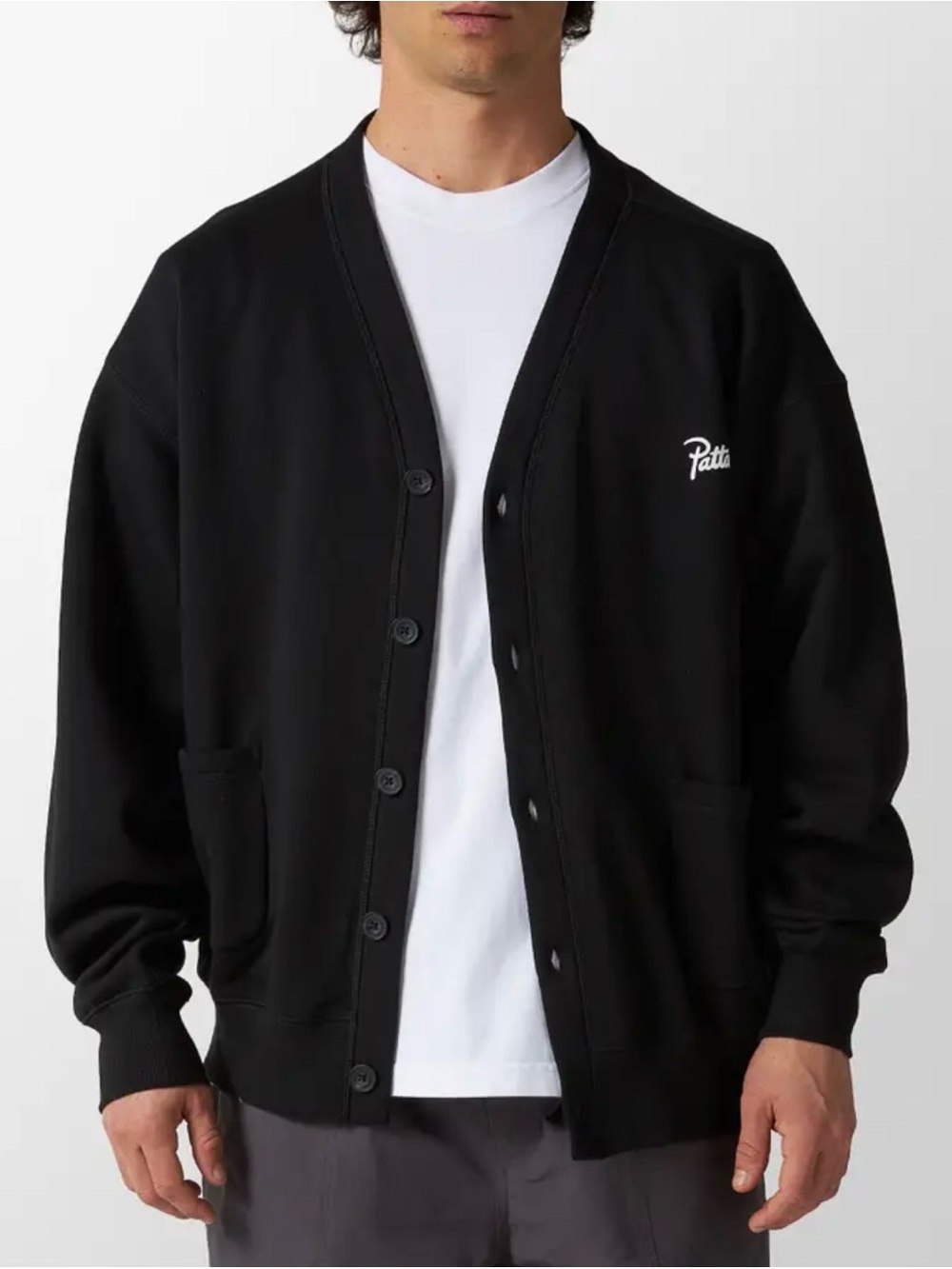 Patta Black Button-Front Cardigan Jacket